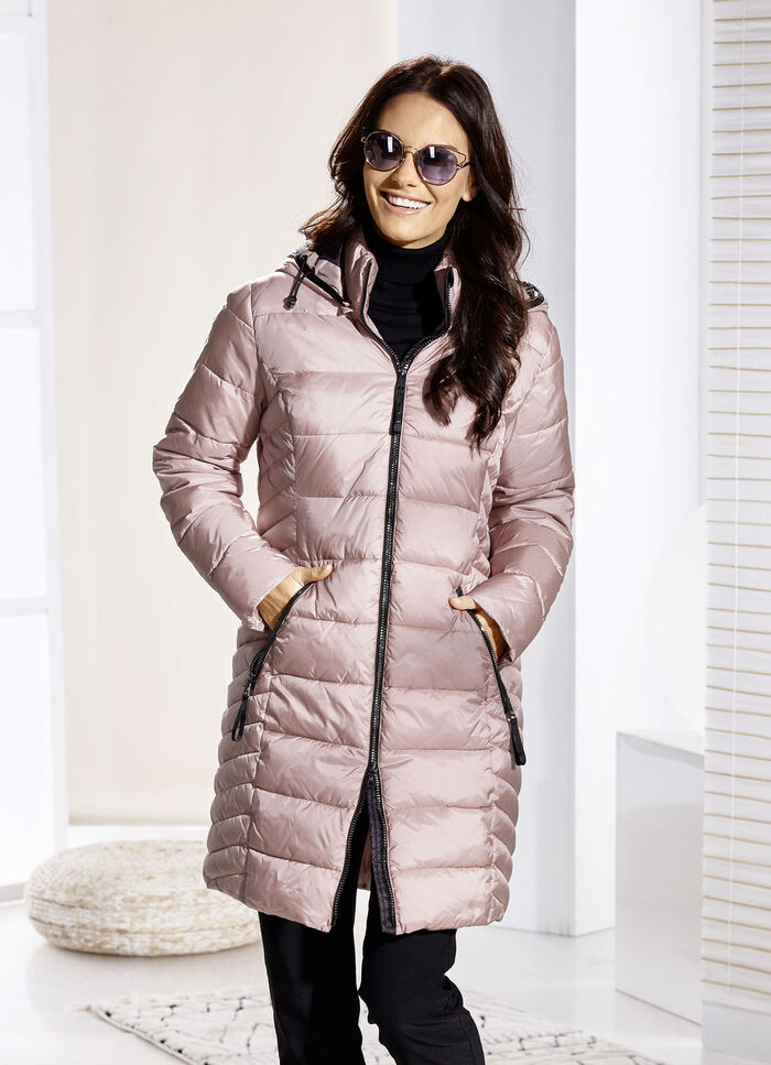 Kurzmantel mit abnehmbarer Kapuze 