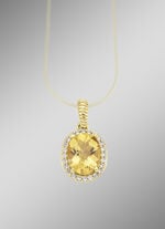 Anhänger mit echt Citrin und synthetischen Zirkonia 