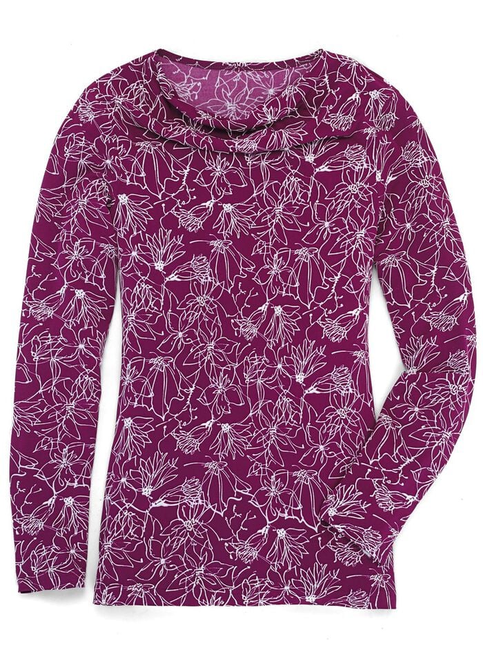 Shirt mit Wasserfall-Ausschnitt in 2 Farben 