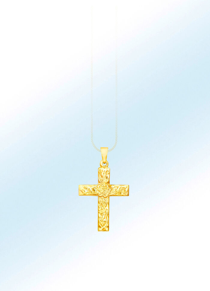 Klassischer Kreuz-Anhänger mit Struktur 