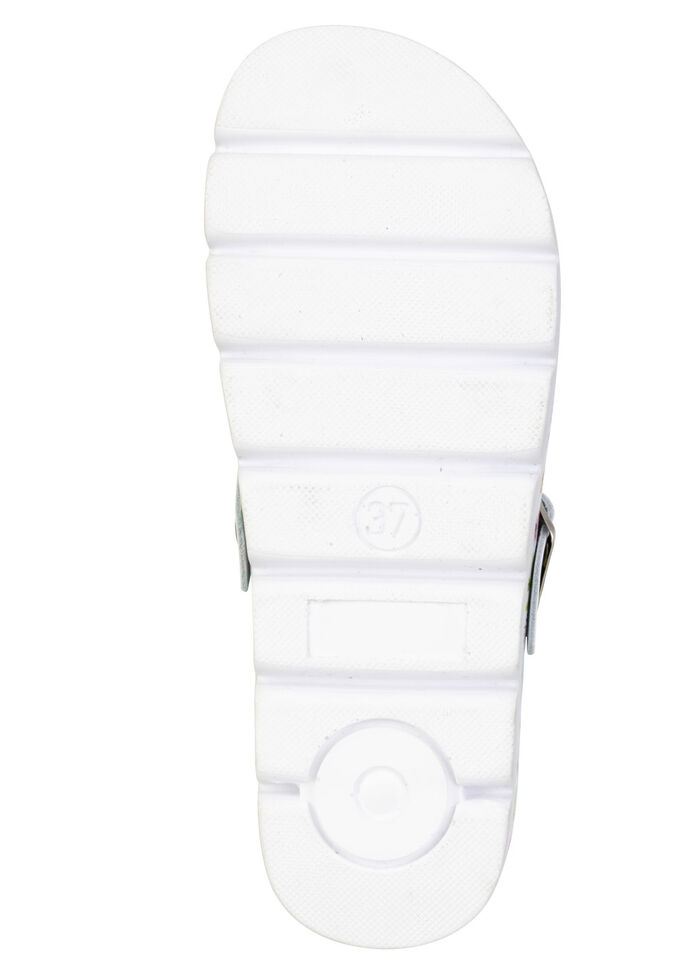 Klassische Damen-Clogs, mit anatomisch, gepolstertem Fußbett WEISS-BUNT