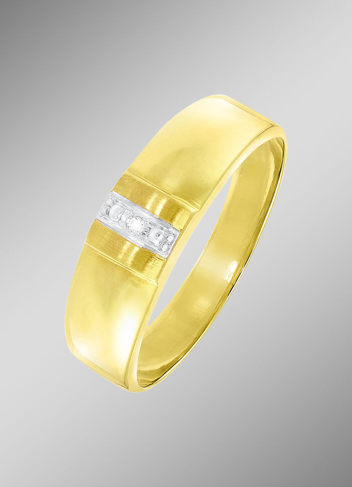 Toller Damenring in Bicolor mit Diamant 