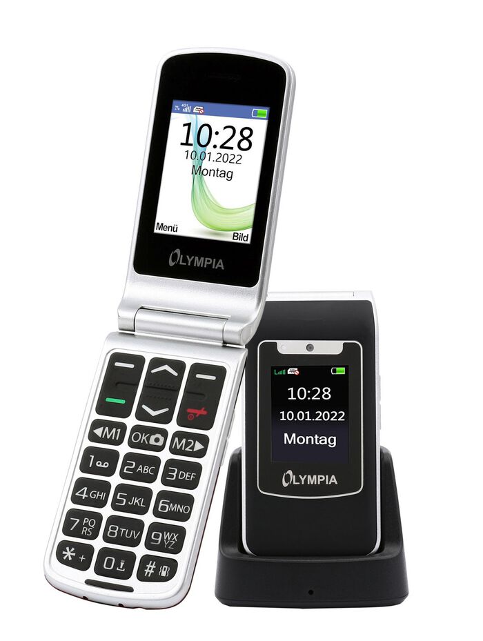 Olympia Style-Duo Klapphandy mit extra gro&szlig;er Schrift SCHWARZ
