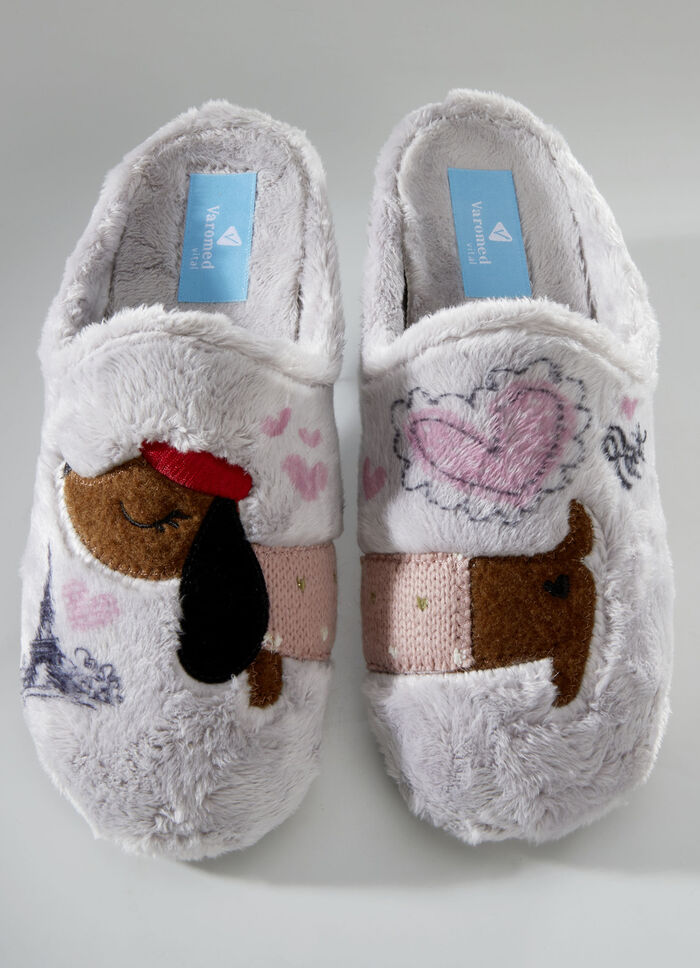 Hausschuh mit Gummi-Laufsohle 