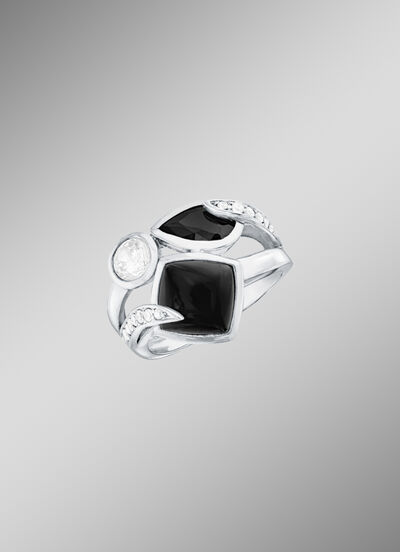 Massiver Damenring mit Onyx 
