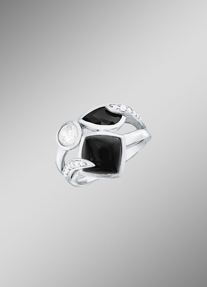 Massiver Damenring mit Onyx 