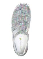 Waldl&auml;ufer, bequeme Damen-Sandalen, Weite H, mit herausnehmbarem Fu&szlig;bett WEISS-BUNT