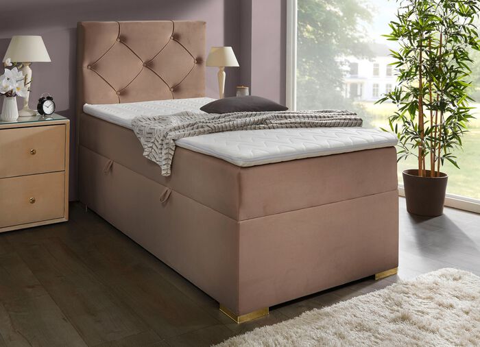 Boxspringbett mit Bonnell-Federkern-Matratze und Topper 