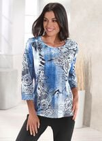 Shirt mit Plättchenzier im Vorderteil in 4 Farben BLAU-MARINE