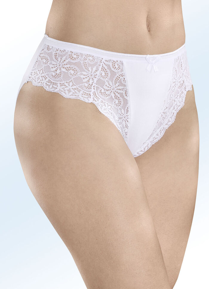 Laurina Dreierpack Slips mit Elastikspitze 