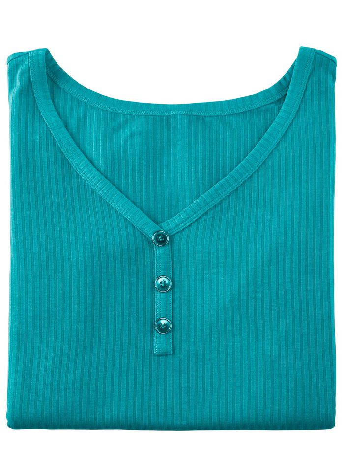 Laurina Trägershirt mit Zierknopfleiste PETROL