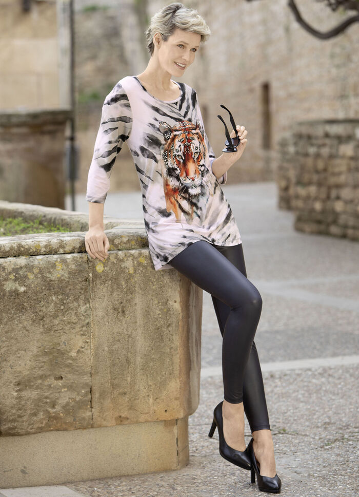 Leggings in feiner Glanz-Optik SCHWARZ