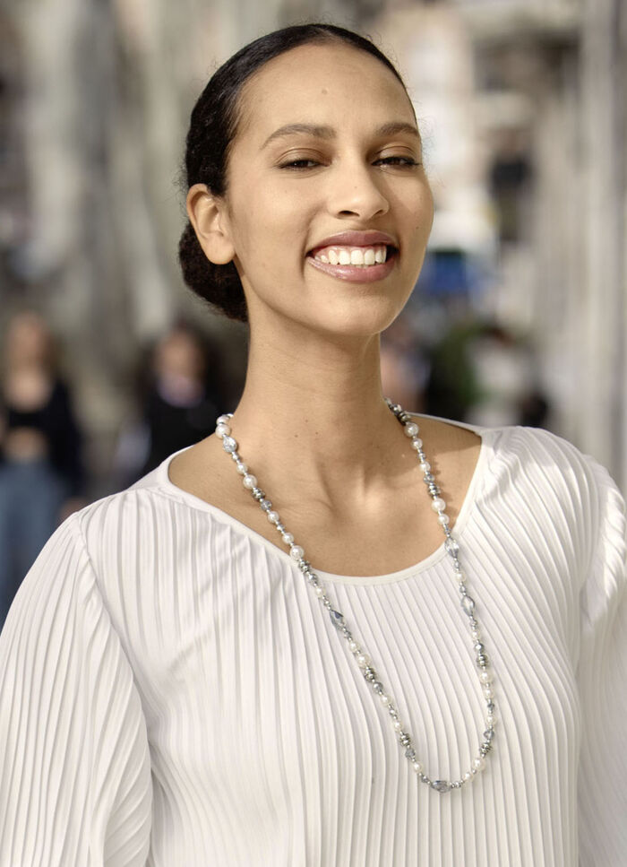 Halskette mit Facettierte Glasperlen 