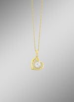 Filigraner, diamantierter Herz-Anhänger in Bicolor 