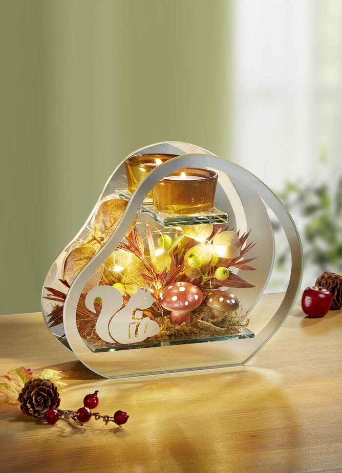 Beleuchteter Glas-Teelichthalter 