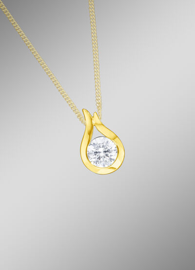 Massiver Anhänger mit Zirkonia 