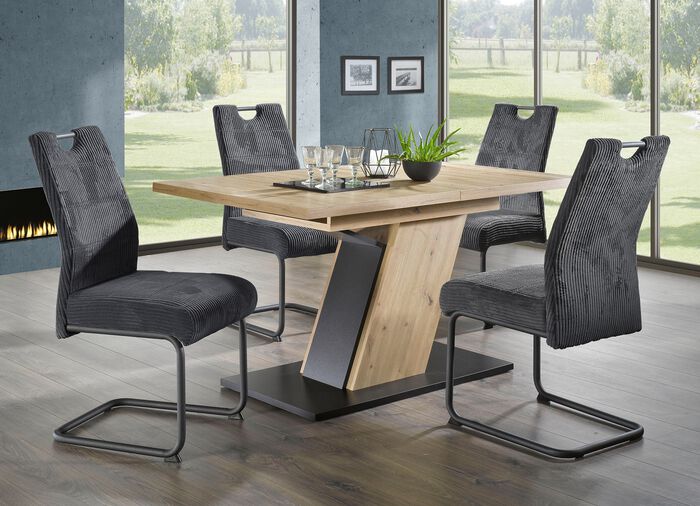 Essgruppe, 5-teilig, in modernem Design ARTISAN EICHE-ANTHRAZIT