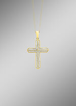 Kreuz-Anh&auml;nger mit Diamanten 