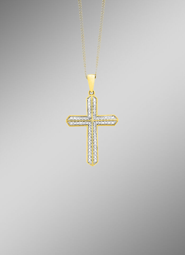 Kreuz-Anh&auml;nger mit Diamanten 