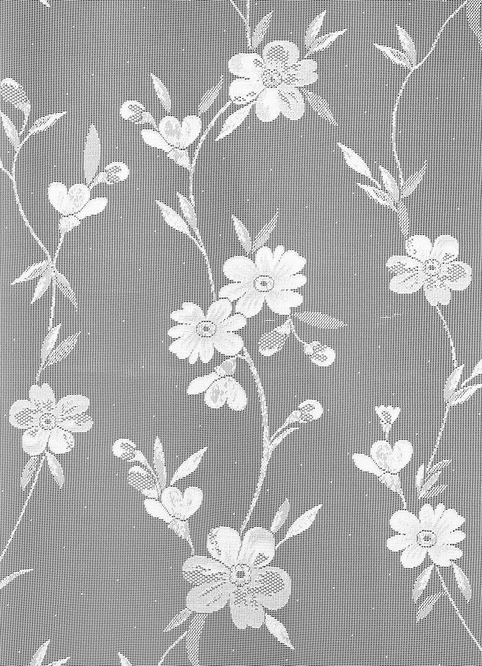 Kleinfenster-Store Blumenranke mit Stangendurchzug 