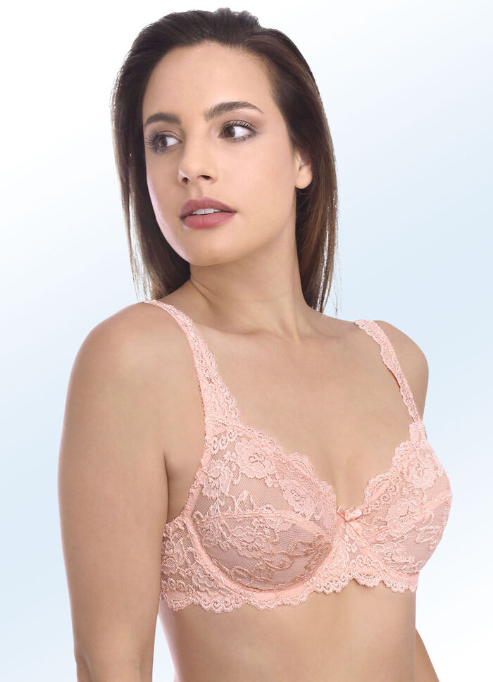 Sassa Zweierpack B&uuml;gel-BH aus Elastikspitze 1X PFIRSICH, 1X WEISS