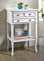 Beistelltisch mit Schubladen und Metallgriffen WEISS