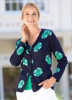 Strickjacke mit Streifendessin im R&uuml;ckteil 