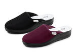 Laurina, Zweierpack, klassische Damen-Hausschuhe, Weite G, aus Mesh-Material 1X BORDEAUX, 1X SCHWARZ