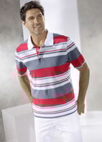 Poloshirt in 2 Farben ROT-GRAU-WEISS