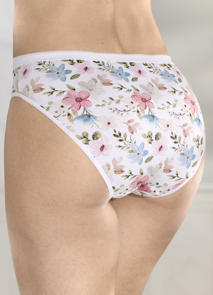 Dreierpack Slips mit buntem Floraldessin 