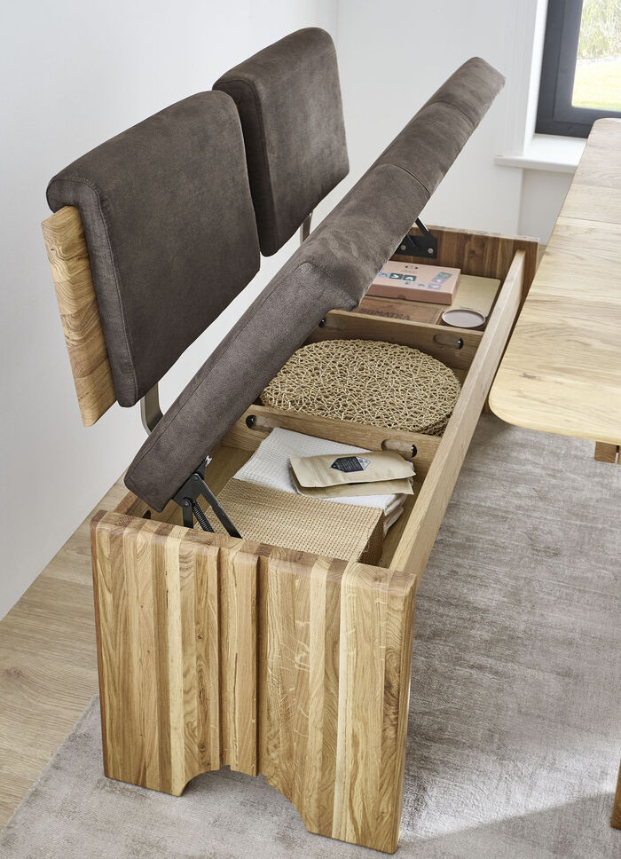 Bankgruppe mit Gestell aus massiver, geölter Eich EICHE-DUNKELBRAUN