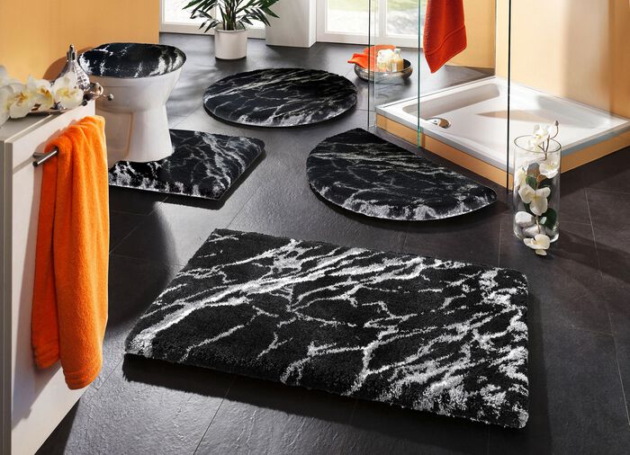 Badgarnitur von Grund mit Marmor-Dessin SCHWARZ