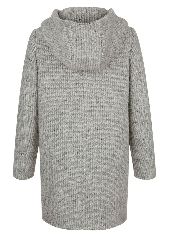 Longjacke mit fester Kapuze 