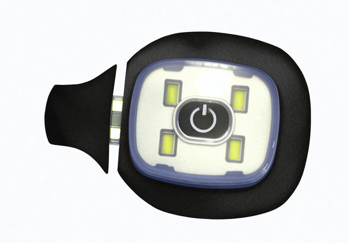 Modische M&uuml;tze mit integrierter, herausnehmbarer LED-Lampe GRAU