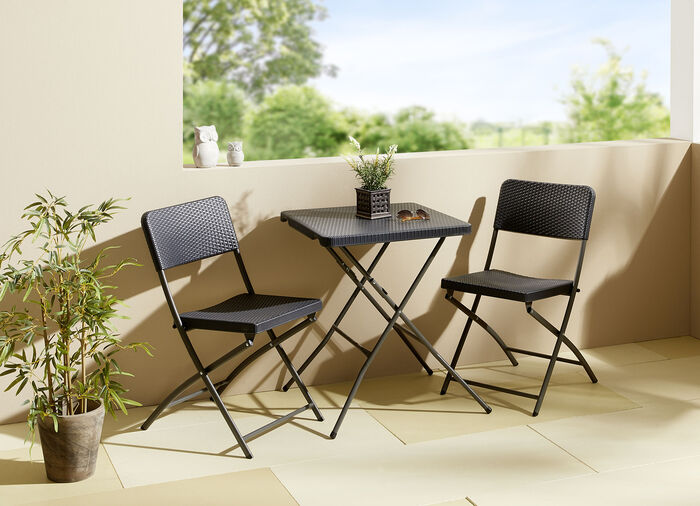 Balkon-Set in Rattan-Optik 