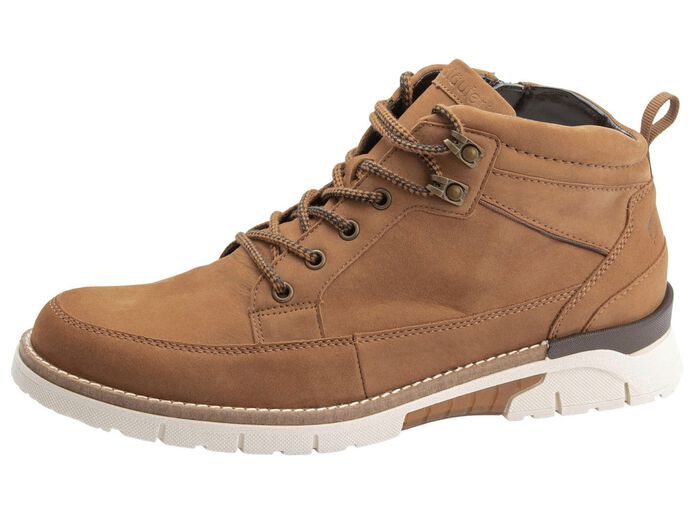 Waldl&auml;ufer Schn&uuml;r-Stiefelette aus hochwertigem Nubukleder CAMEL