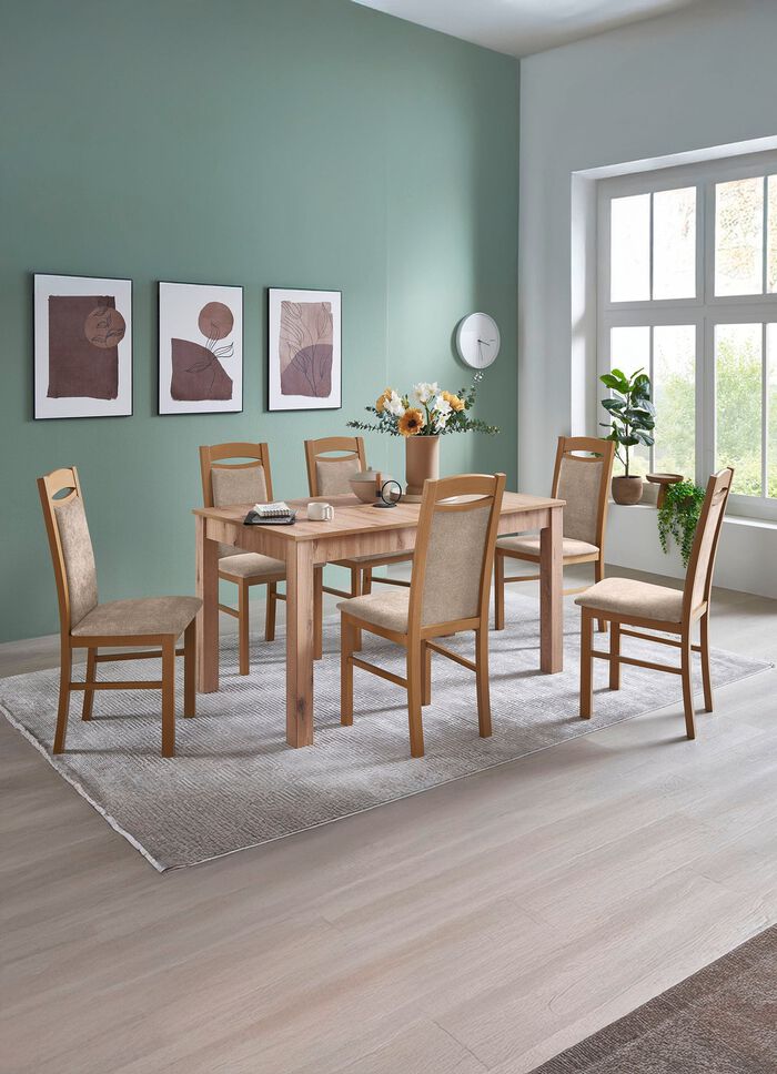 Zeitlose Esszimmerm&ouml;bel EICHE ARTISAN-BEIGE