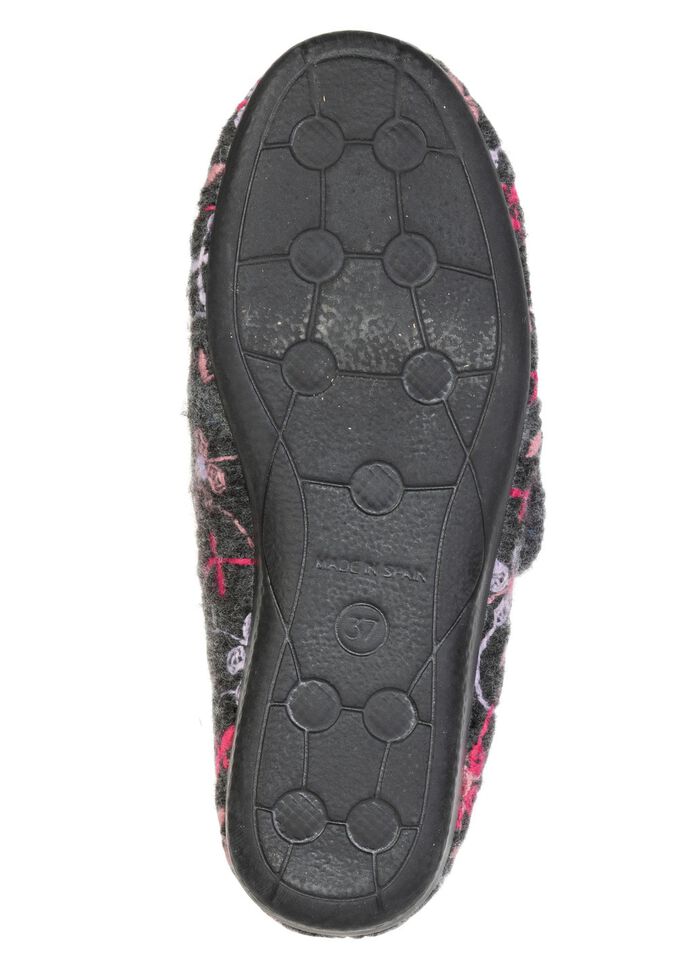 Gef&uuml;tterte Damen-Hausschuhe, mit Klettverschluss 