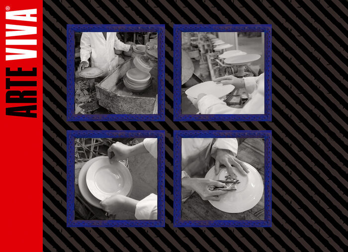 Porzellan-Geschirr Millefiori aus hochwertigem weißen Porzellan 