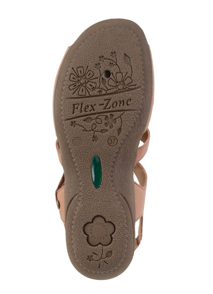 ELENA EDEN Sandale mit Ziernieten und Lederdurchz&uuml;gen COGNAC