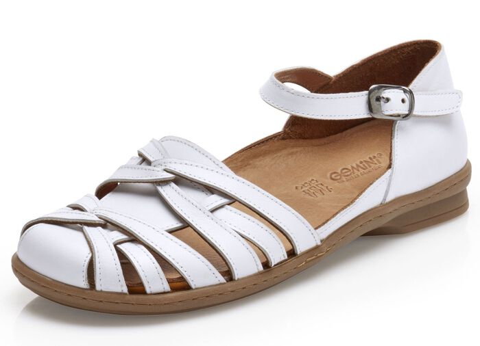 Gemini Sandale mit leichter Gummi-Riffelsohle WEISS