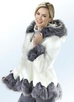 Jacke mit langflorigen Kunstpelz-Bes&auml;tzen 