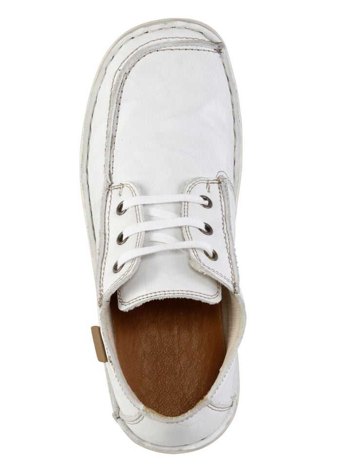 ELENA EDEN Schnürschuh aus Nappaleder mit Knitter-Struktur WEISS