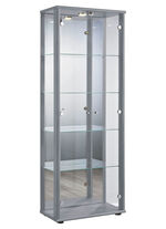 Vitrine, 2-türig, mit LED-Beleuchtung ALU