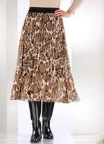 Rock mit Sonnenplissee-Falten COGNAC-BEIGE