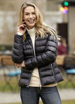 Lederkurzjacke mit Nyloneins&auml;tzen 