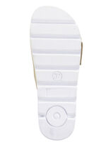 ELENA EDEN, trendige Damen-Pantoletten, aus Leder SAND