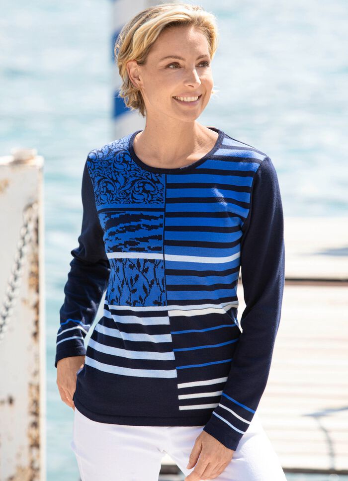 Pullover mit Intarsien MARINE-ROYALBLAU-BLEU