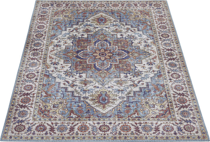 Pflegeleichte, gewebte Brücken und Teppiche BLAU