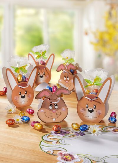 5er-Set, T&uuml;tchen Osterhase 